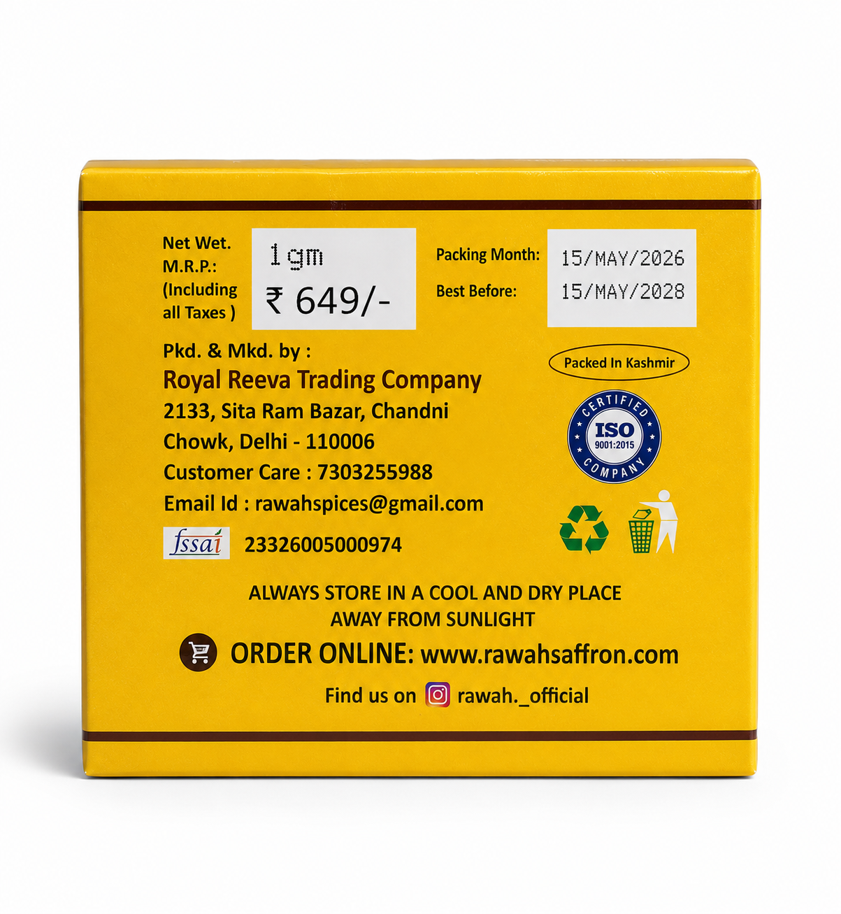 Rawah Royal Saffron 1g